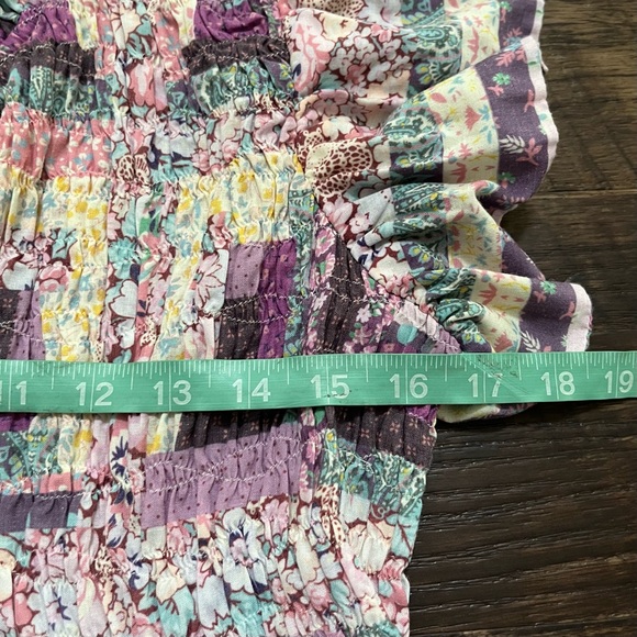 Sea New York Naya patchwork vintage flutter sleeve ruffle dress XS cottagecore - Picture 7 of 10